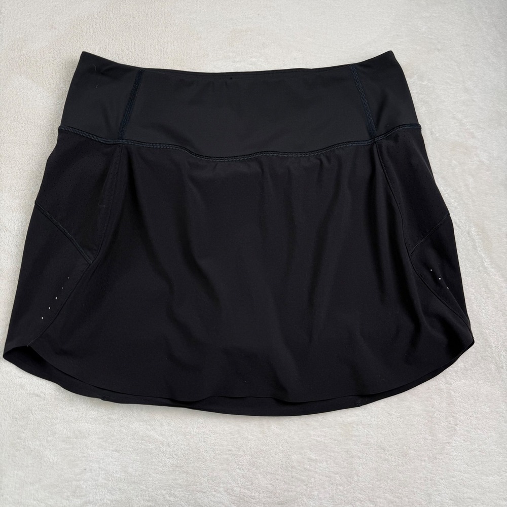 Athleta Run With It Skort 14 Black Athletic Tennis Running Skirt Womens Size S